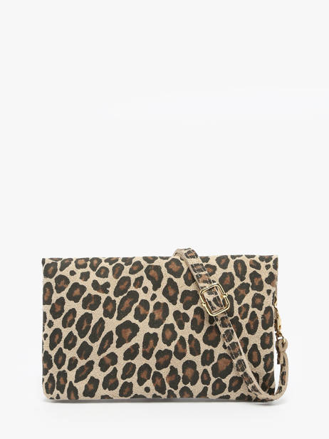 Cross Body Tas Velvet Leopardo Leder Milano Beige velvet leopardo VL23067 ander zicht 3