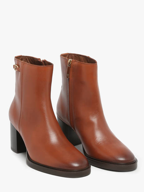Enkellaarsjes Met Hak Uit Leder Tommy hilfiger Bruin women 8864GOC ander zicht 1