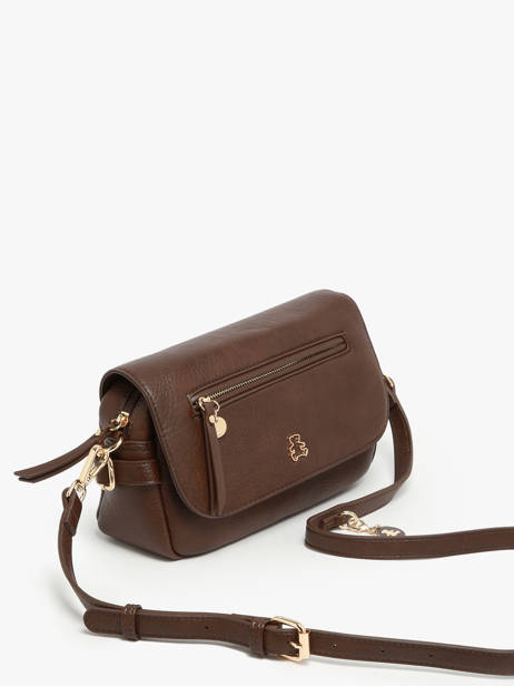 Cross Body Tas Zip Lulu castagnette Bruin zip YRONDE ander zicht 2