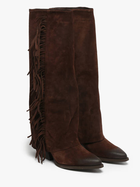 Laarzen Met Hak Uit Leder The icona Bruin accessoires TX565 ander zicht 1