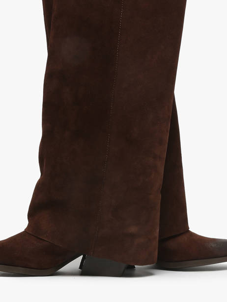 Laarzen Met Hak Uit Leder The icona Bruin accessoires TX565 ander zicht 3