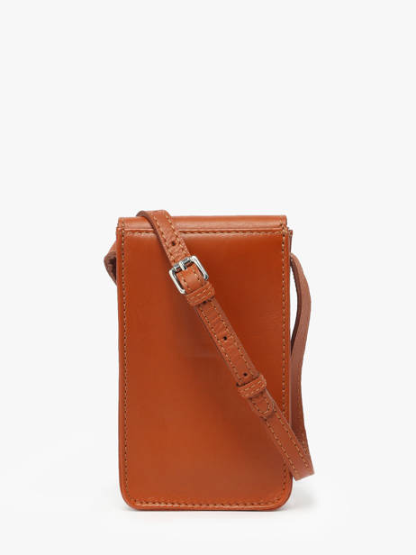 Telefoontas Leder Paul marius Bruin vintage TELEPHON ander zicht 3