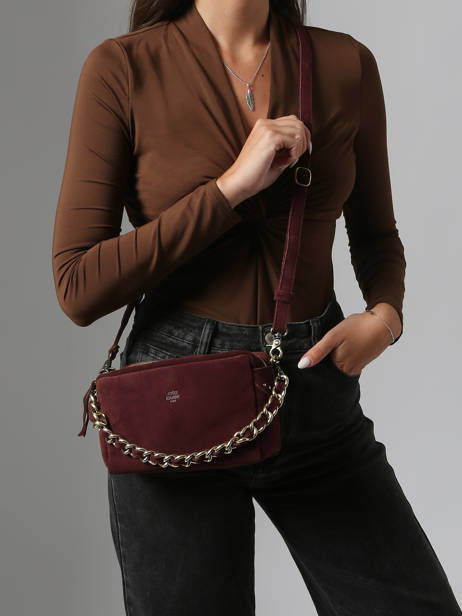 Cross Body Tas Vintage Leder Mila louise Beige vintage 23673V ander zicht 1