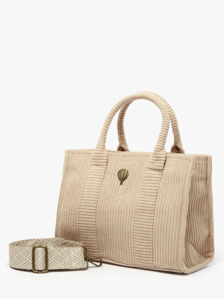 Schoudertas Velours Le voyage en panier Beige velours AHP242 ander zicht 1