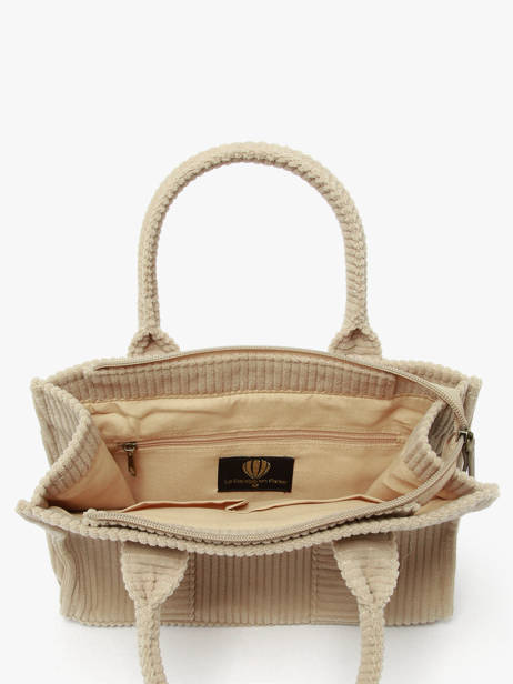 Schoudertas Velours Le voyage en panier Beige velours AHP242 ander zicht 2
