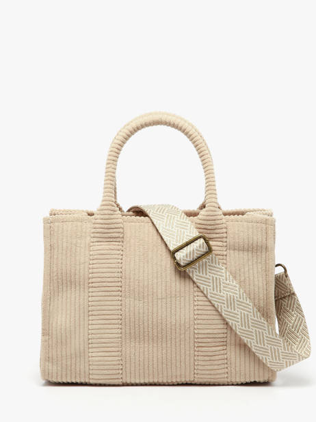 Schoudertas Velours Le voyage en panier Beige velours AHP242 ander zicht 3
