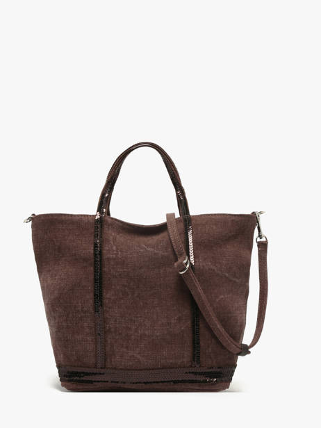 Handtas Cabas Linnen En Pailletten Vanessa bruno Bruin cabas lin 31V40435 ander zicht 4