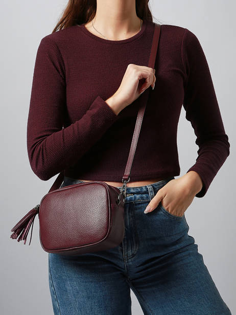 Cross Body Tas Caviar Leder Milano Rood caviar CA2006N ander zicht 1