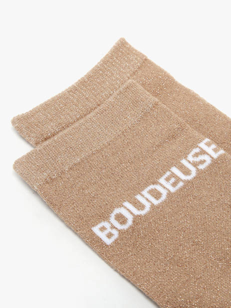 Damessokken Têtue Long Glitter Pieces Beige socks women 17162499 ander zicht 1