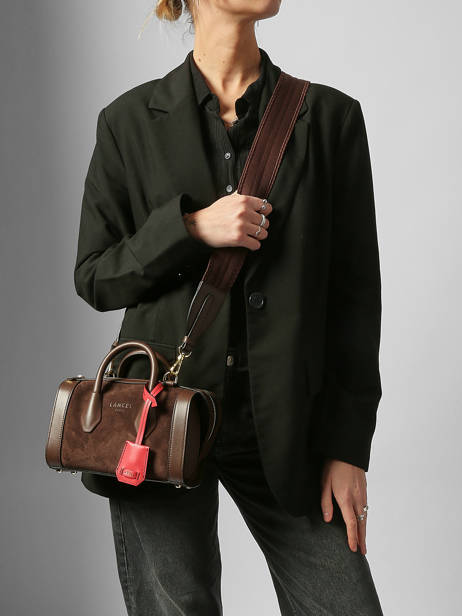 Mini Bowlingtas Bcbg Suède Leder Lancel Bruin bcbg A13692 ander zicht 1