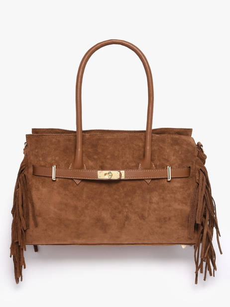 Schoudertas Velvet Leder Milano Bruin velvet VE25114 ander zicht 2