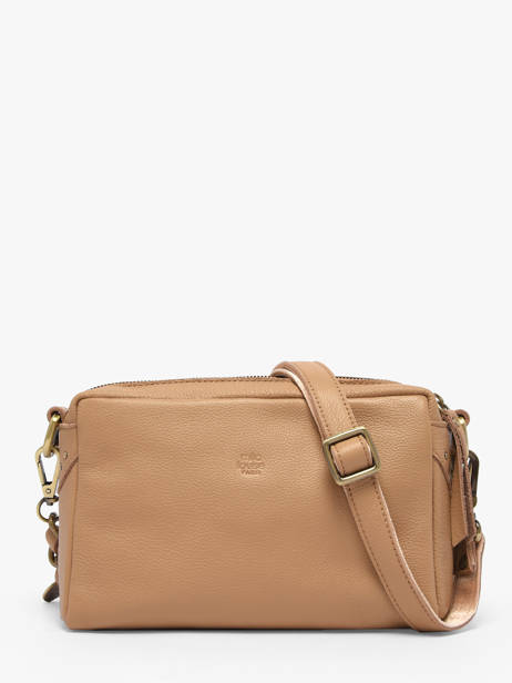 Cross Body Tas Vintage Leder Mila louise Beige vintage 23673C1 ander zicht 4