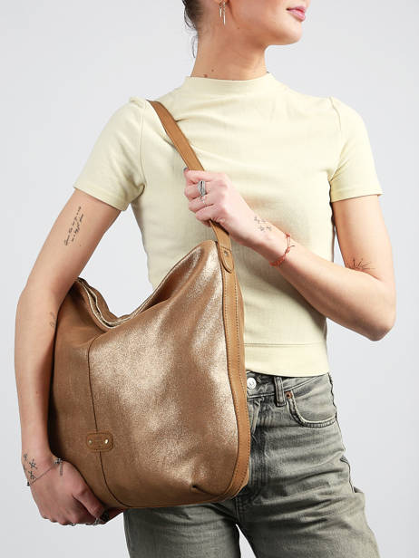 Schoudertas Vintage Leder Mila louise Bruin vintage 23047XC ander zicht 1