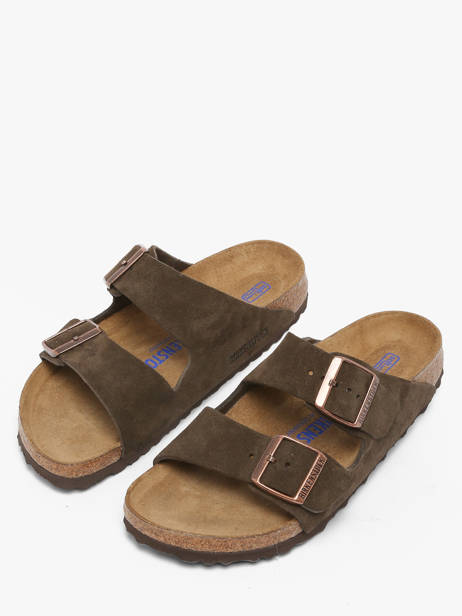Slippers Arizona Uit Leder Birkenstock Bruin women 951313 ander zicht 1