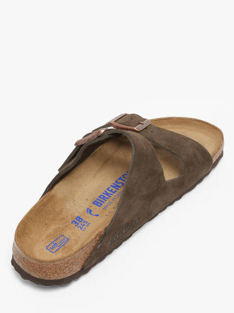 Slippers Arizona Uit Leder Birkenstock Bruin women 951313 ander zicht 2