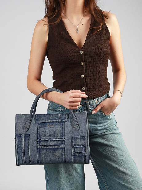 Cross Body Tas Jodi Katoen Guess Blauw jodi DM976922 ander zicht 1