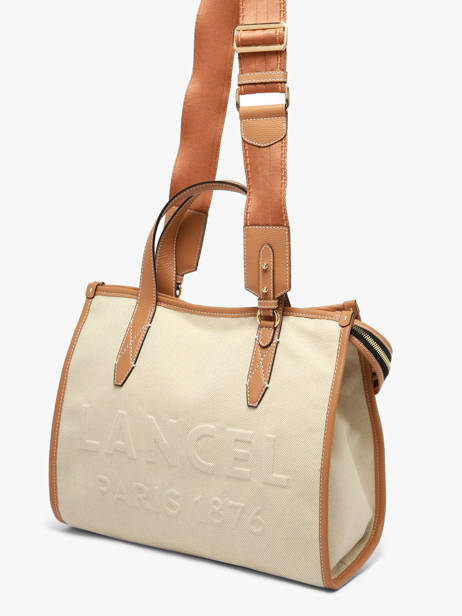 Handtas M Jour Met Rits Canvas En Leder Lancel Beige jour A14027 ander zicht 1
