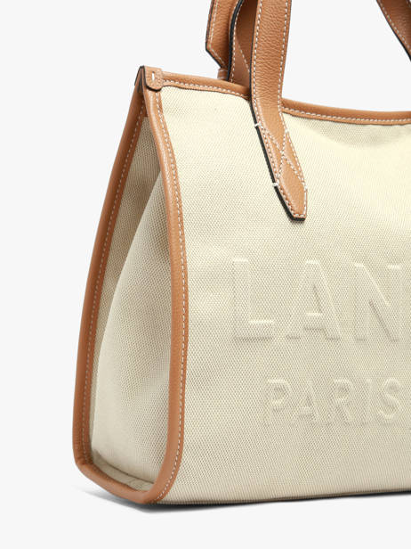 Handtas M Jour Met Rits Canvas En Leder Lancel Beige jour A14027 ander zicht 2