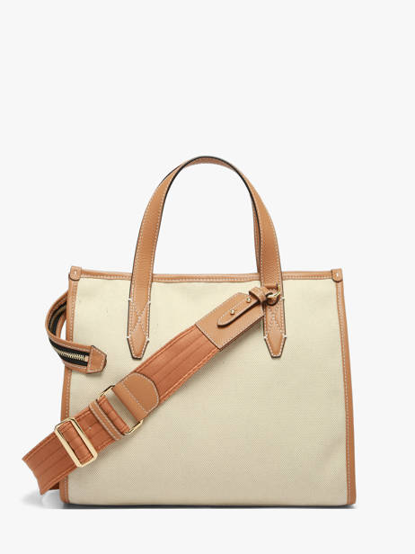 Handtas M Jour Met Rits Canvas En Leder Lancel Beige jour A14027 ander zicht 4