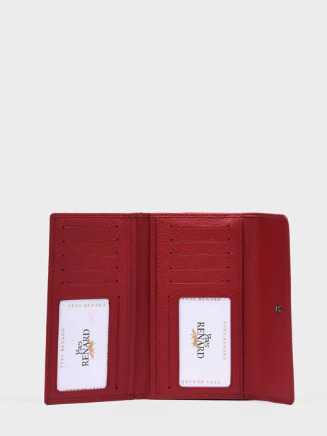 Portefeuille FoulonnÃ© Leder Yves renard Rood foulonne 29439 ander zicht 1