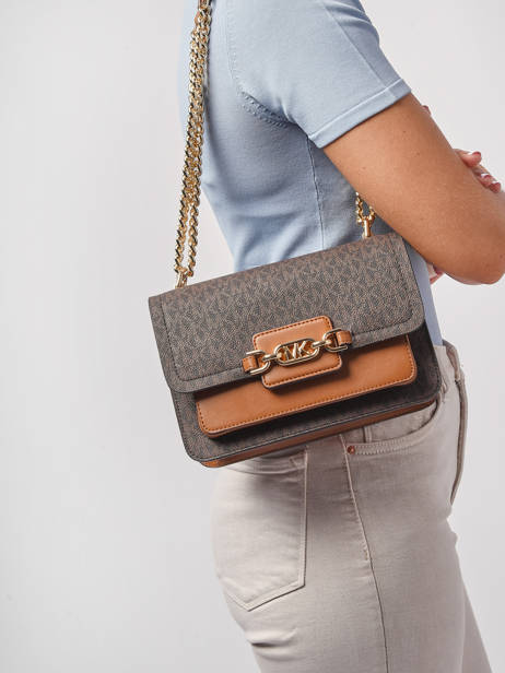 Cross Body Tas Heather Leder Michael kors Bruin heather S2G7HL3B ander zicht 1